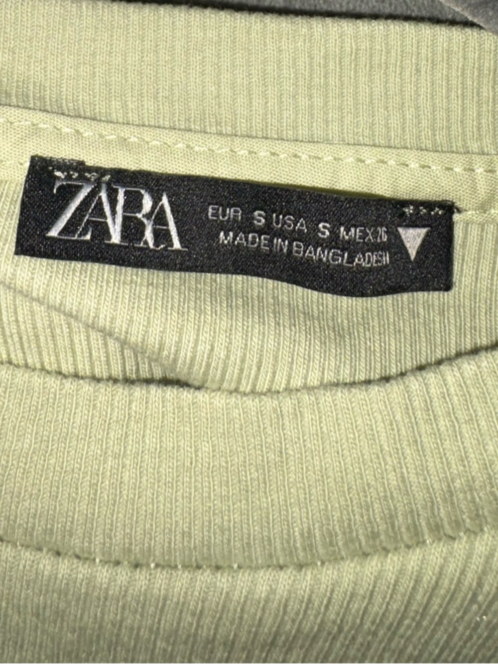 Zara Light Lime Puff-Sleeve Ribbed Bodysuit Size Small - Picture 6 of 6